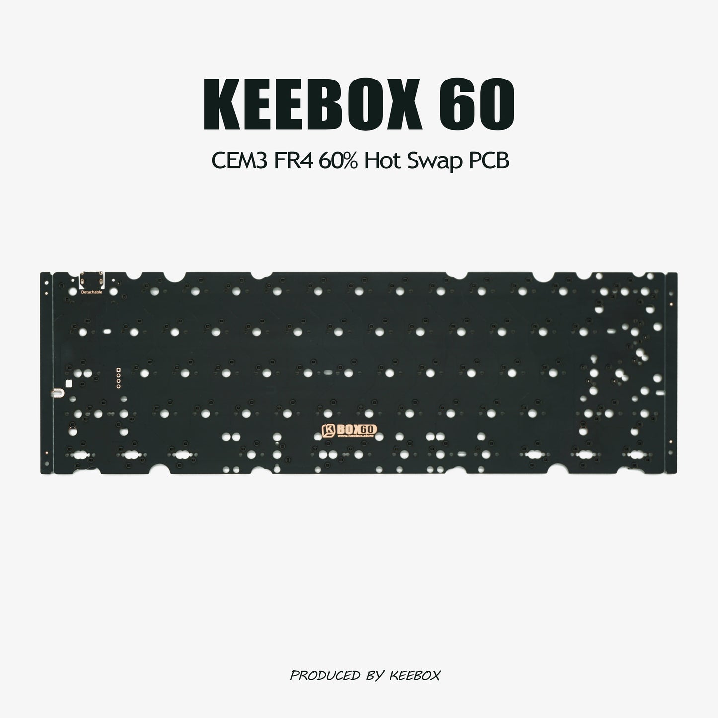 Keebox BOX60 60% Layout Hot Swap PCB PCB Support GH60 Layout Hot swapping PCB