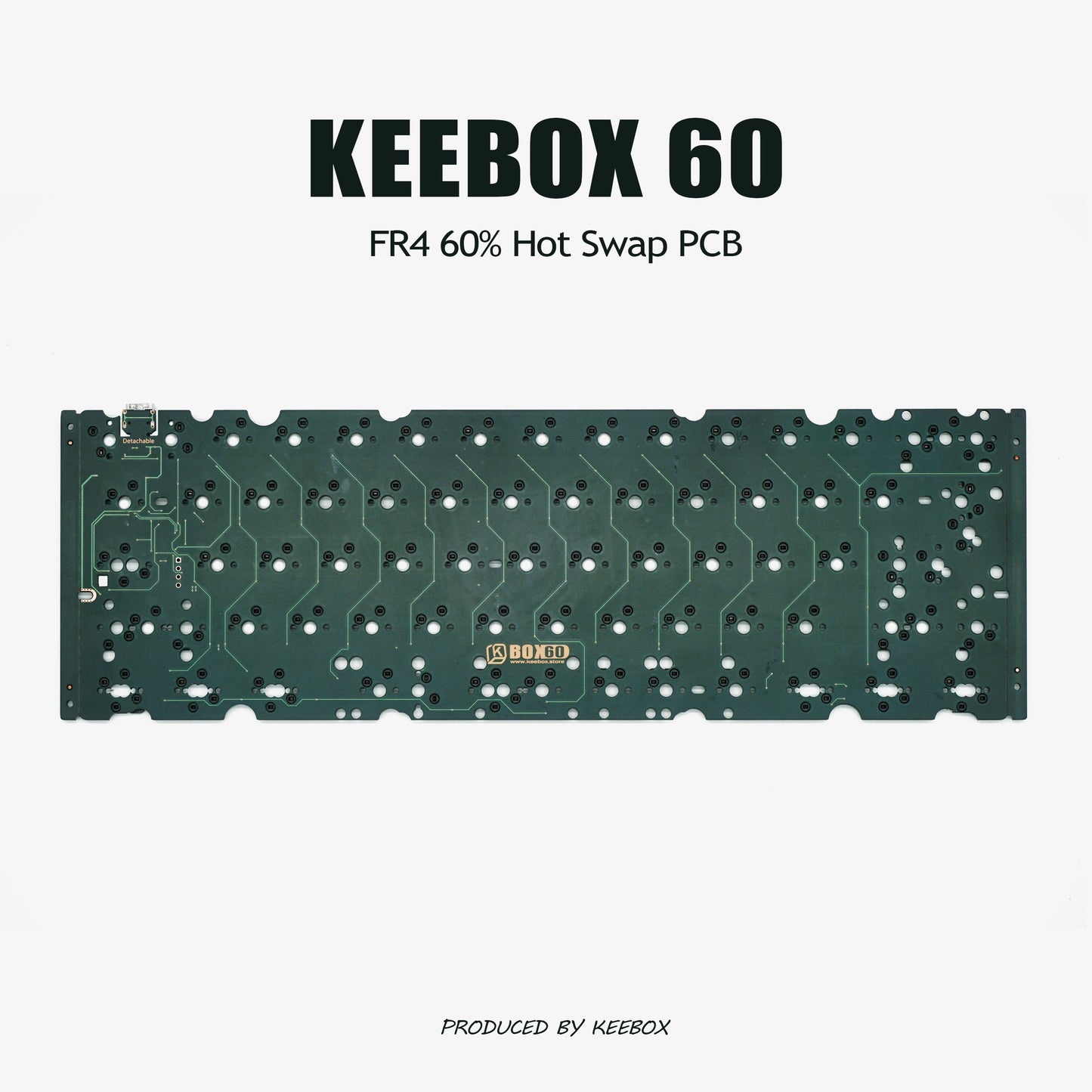 Keebox BOX60 60% Layout Hot Swap PCB PCB Support GH60 Layout Hot swapping PCB