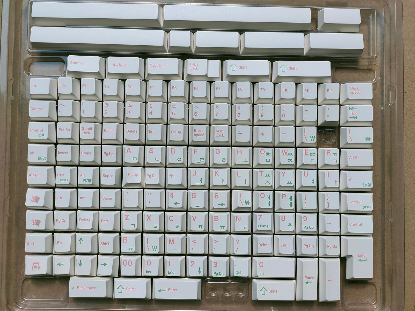 Shenpo Pink Green Korean Hangul Keycaps
